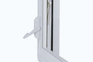 Close-up of the tilt and turn door multi-point locking handle