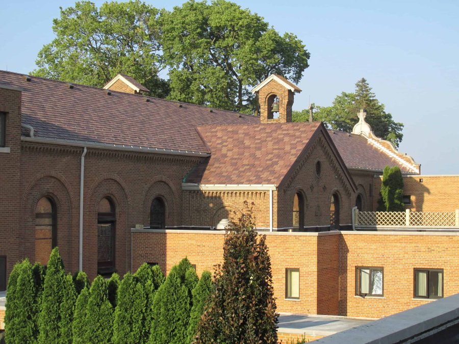 Historic brick church with an Enviroshake roof