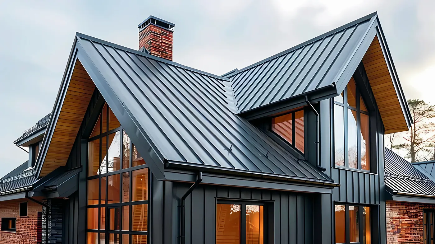 Standing seam metal roof on a New Mexico home
