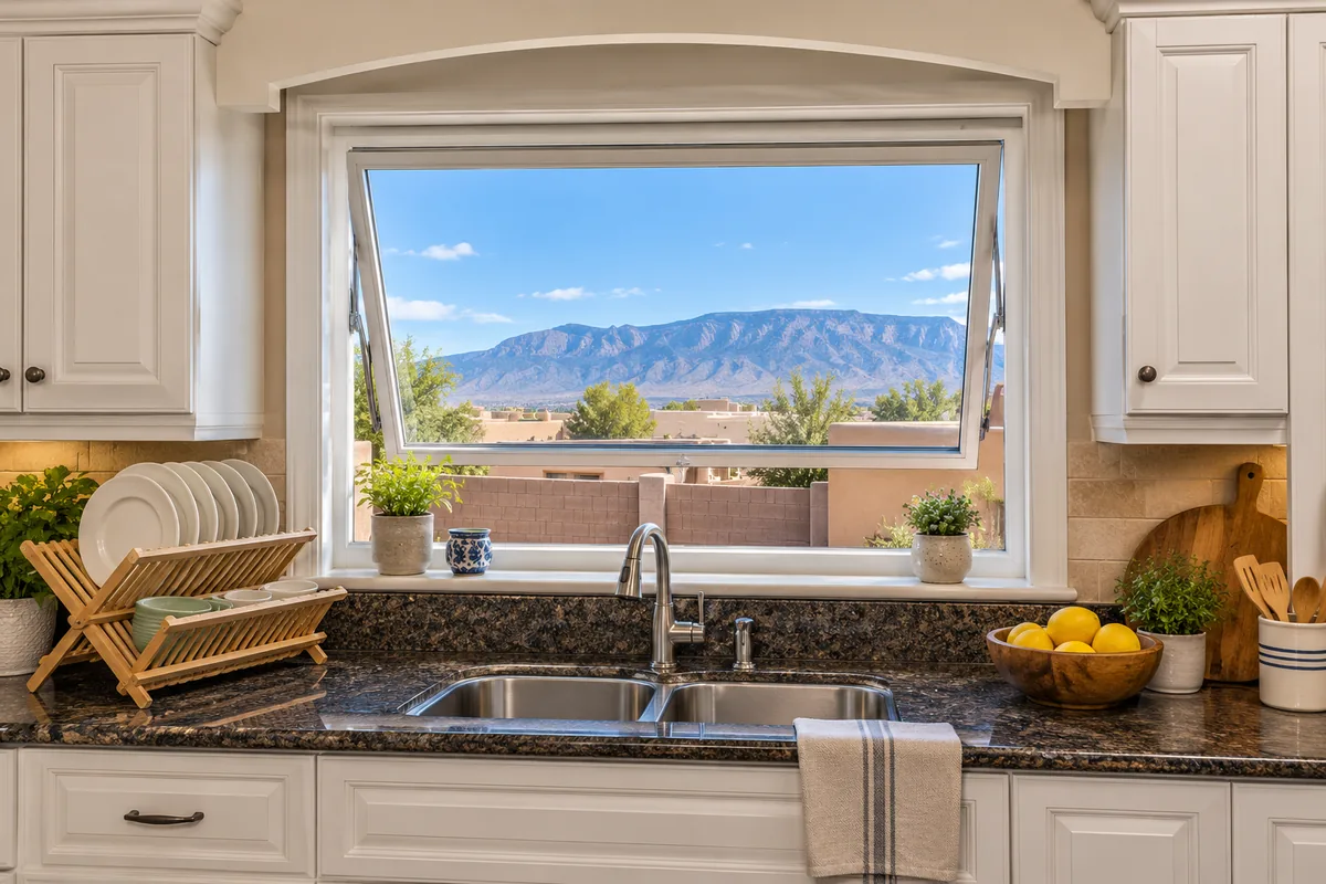Awning window over a kitchen sink (representative image)