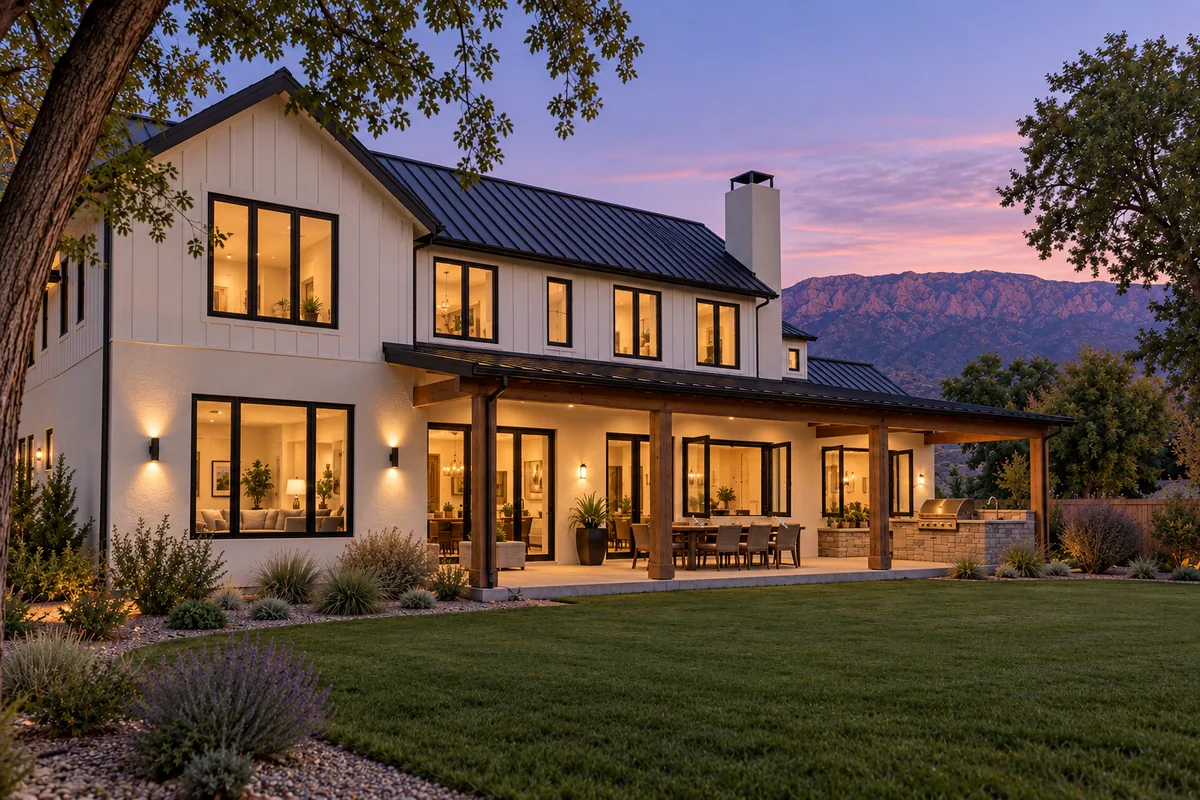 Casement windows on a modern farmhouse (representative image)